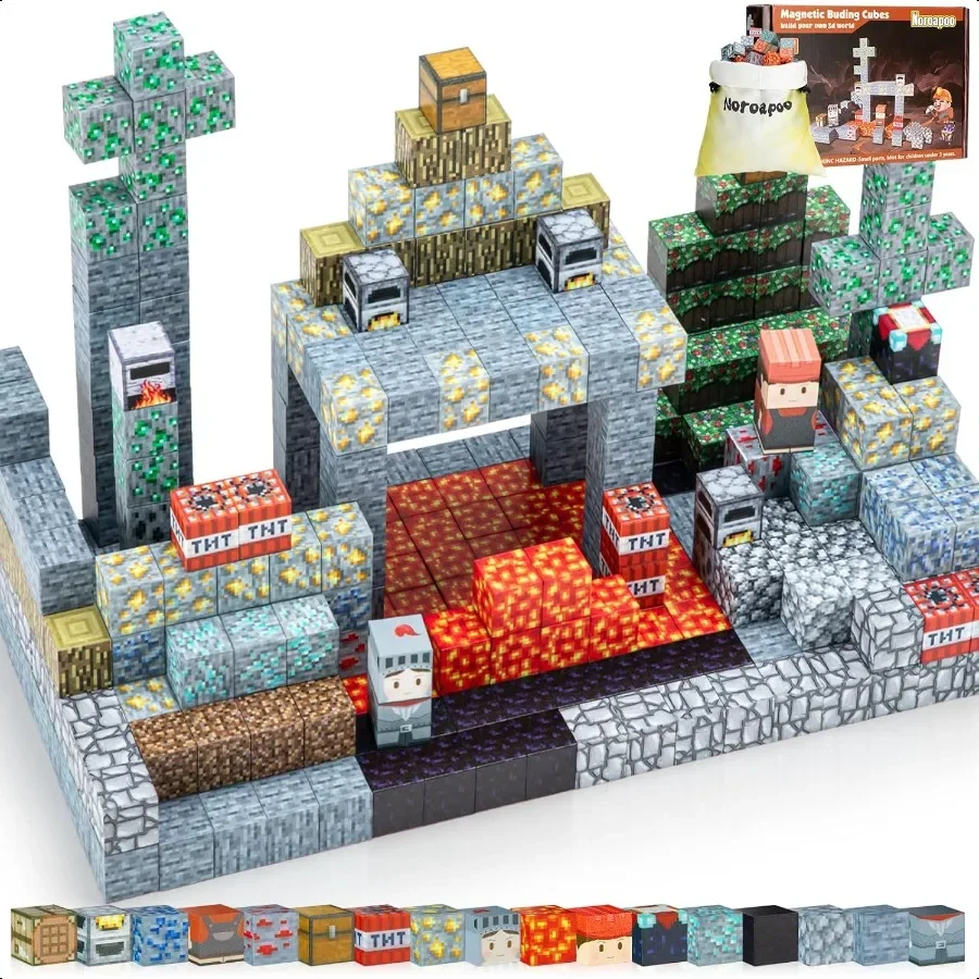 

Magnetic Blocks Build Mine Magnet Craft World Set Magnetic Tiles LE Building go Blocks Toddler Toys STEM Sensory Outdoor Toys f