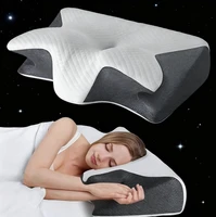 2025 Almohada ergonómica de cuerno para el cuello para relajación lateral y los hombros, soporte suave pero firme, durmientes de espalda y estómago - Diseño contorneado