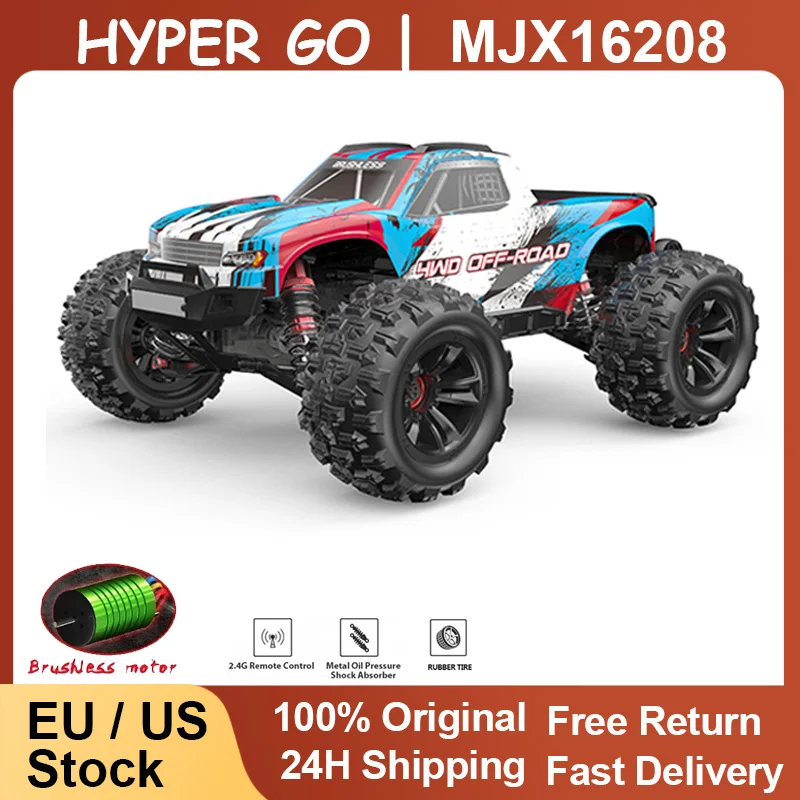 MJX16208 1/16 RC 자동차 70KM/h 브러시리스 2.4G 4WD 레이싱카 오프로드 원격 제어 RC 트럭 취미용 장난감