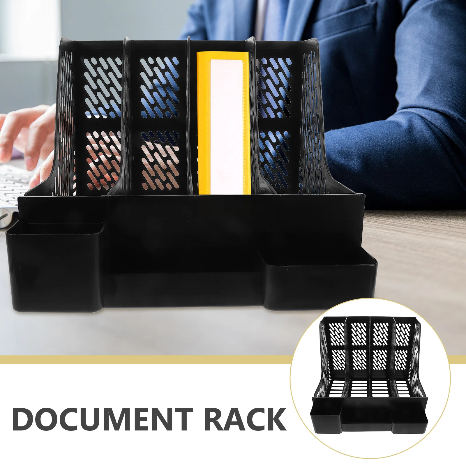 1 Set Plastic Cubbyhole Desktop Document Storage Rack Organizer For Files Folders Letters Multi-Grid File Holder Stand Book