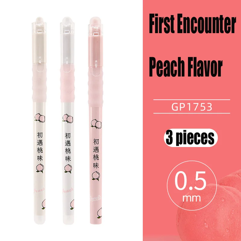 

10Pcs AIHAO GP1753 Peach Erasable Press Neutral Pen Black Blue 0.5mm Gel Pen Office Student Supplies Stationery