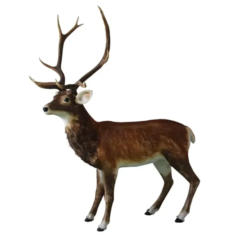 Customized Vivid Fiberglass Standing Animated Christmas Deer Ornament Reindeer Model Home Party Garden Holiday Decoration