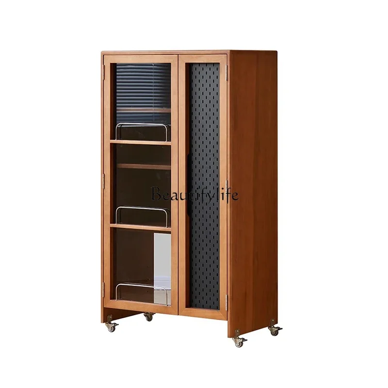 

FG17Nordic medieval storage cabinet Solid wood household mobile sweeping robot storage cabinet