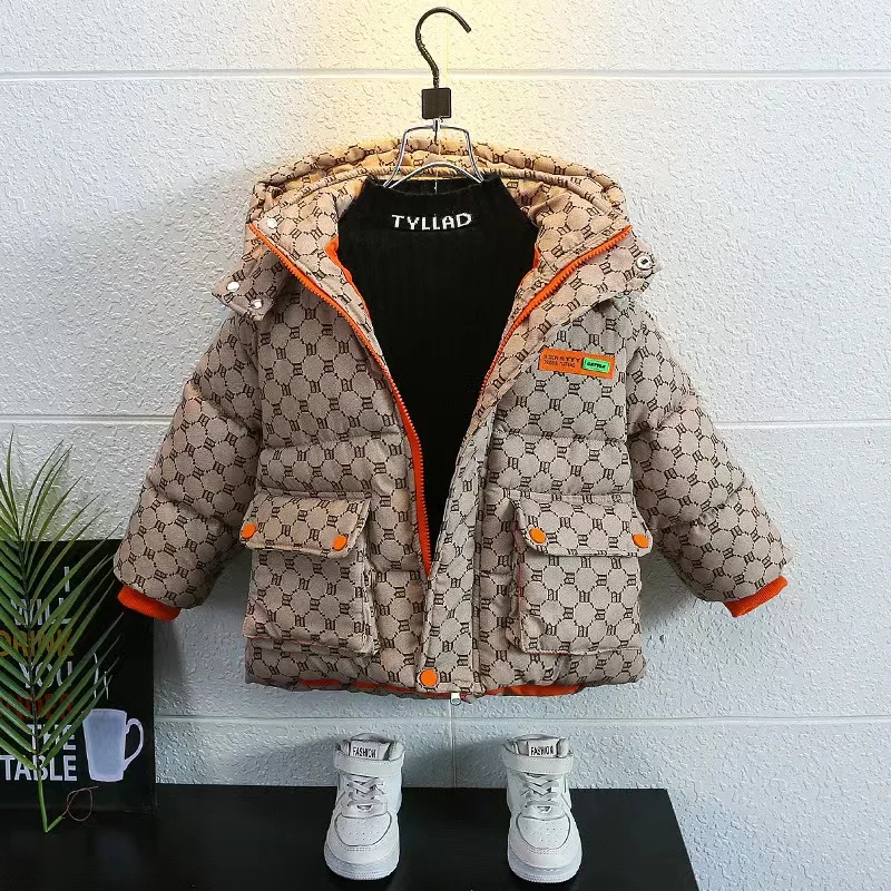 3-10 Year Children\'s Outwear Jacket Boy Winter Thickened Warm Cotton Padded Clothes New Korean Fashion Hooded Sport Casual Coats