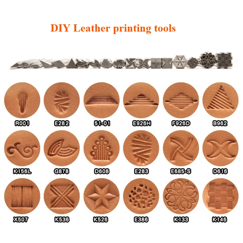 New Leather stamping Embossing Handmade Accessories Leather Carving Embossing Punch Diy Leather Carving Impression Texture Tools