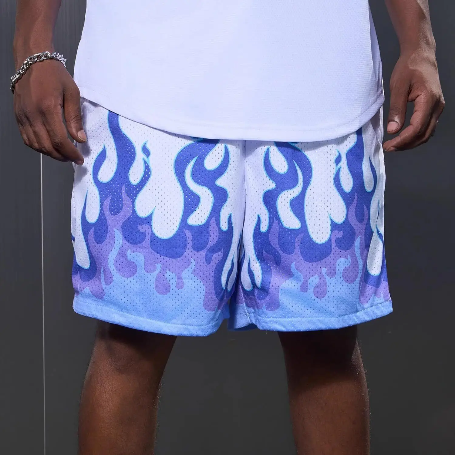 Men Basketball Shorts Fitness Shorts with Pockets Training Running Shorts Casual Loose Quick-Drying Breathable Short Pants Moto