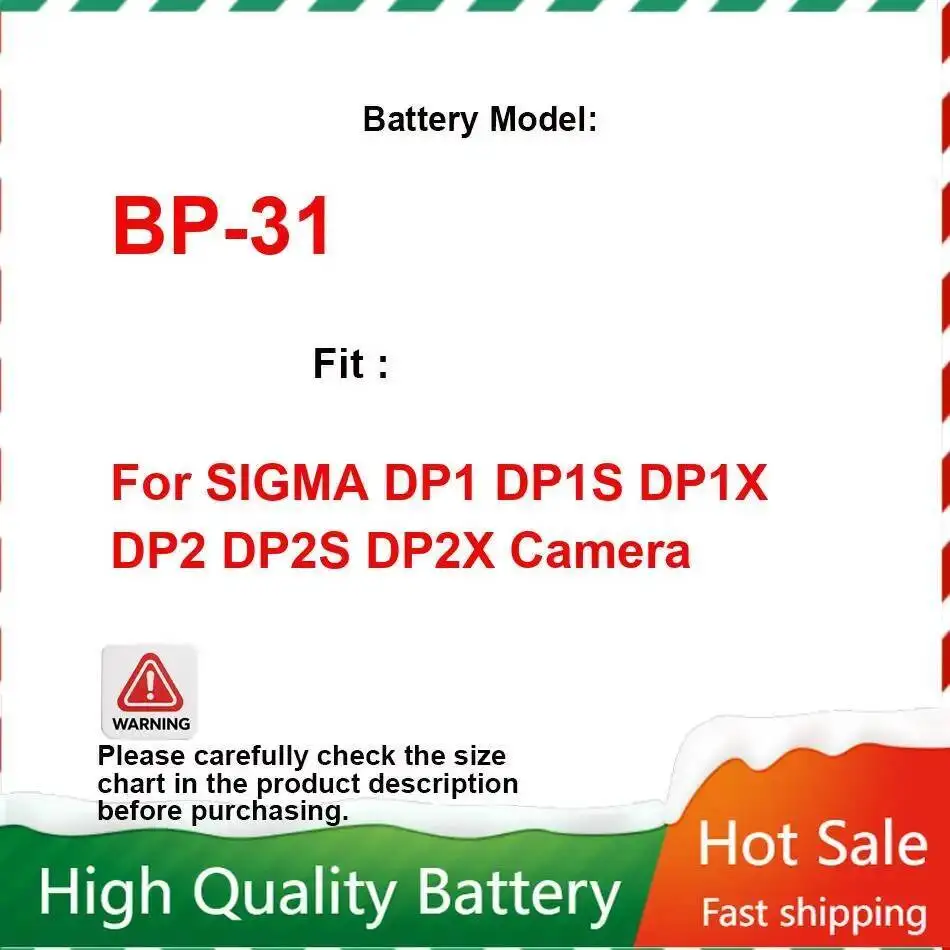 Camera Battery Long Lasting Durable For Sigma DP1 DP1S DP1X DP2 DP2S DP2X 1050Mah BP-31