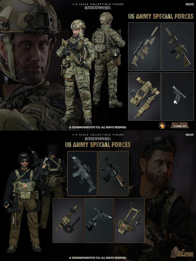 Minitimes brinquedos m048 m049 1/6 figura de ação das forças especiais do exército fãs militares dos eua colecionáveis 12 polegadas homem soldado modelo presentes