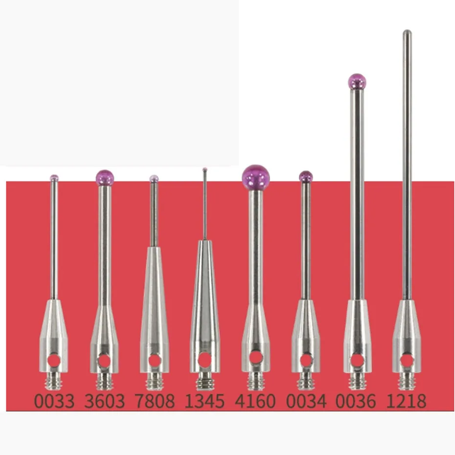 جديد M2M3 Renishaw إبرة قياس ثلاثية الأبعاد قياس رئيس روبي قياس إبرة 0.5/1.0/1.5/2.0/3 #4
