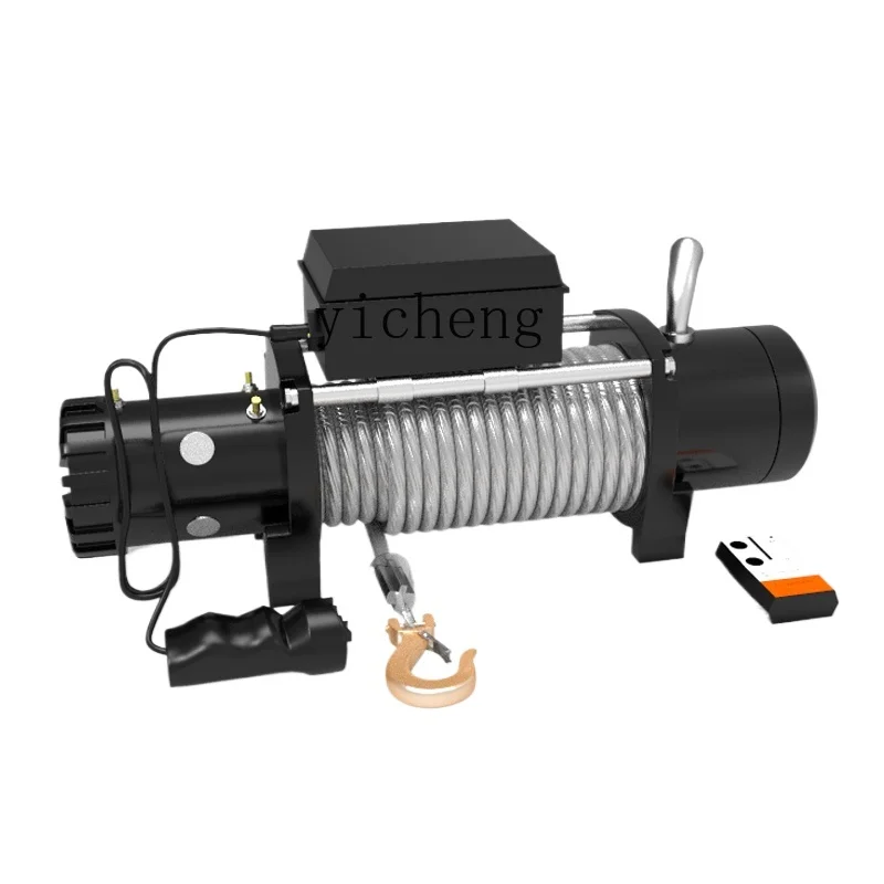 ZK electric winch 12v car electric hoist household small wire rope crane winch