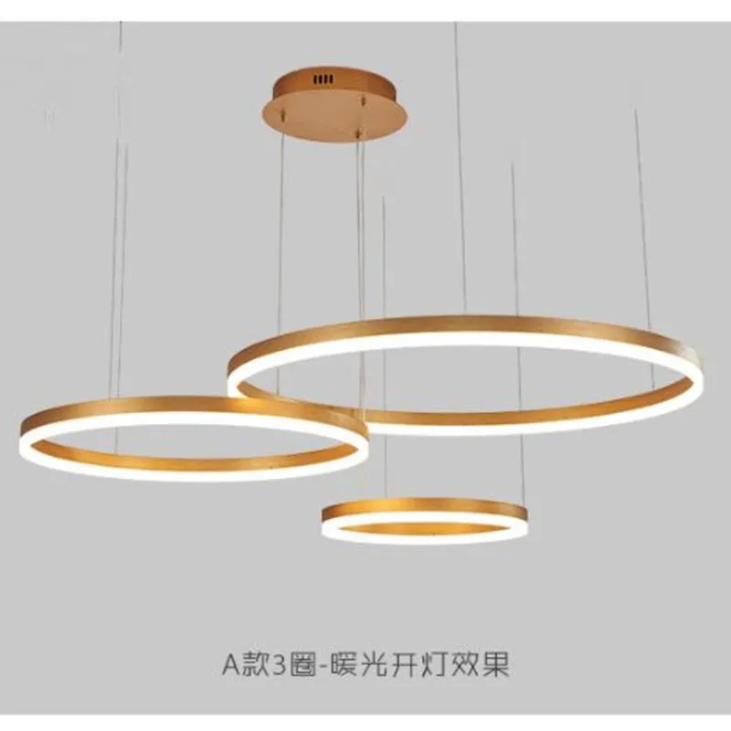 

Minimalist Modern Led Chandelier Home Lighting Brushed Rings Ceiling Mounted Chandelier Lighting Hanging Lamp Black&Coffee color