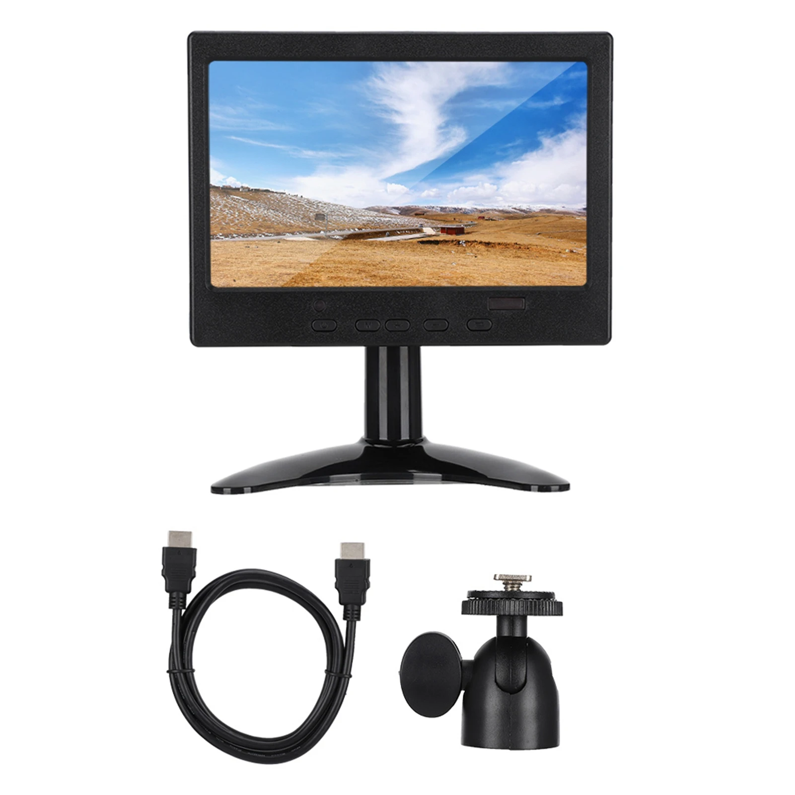 

Portable 7in 1024x600 Resolution 16:9 Multifunction Clear Image 1080P Display PC Monitor for HDMI / VGA / AV Input with Stand