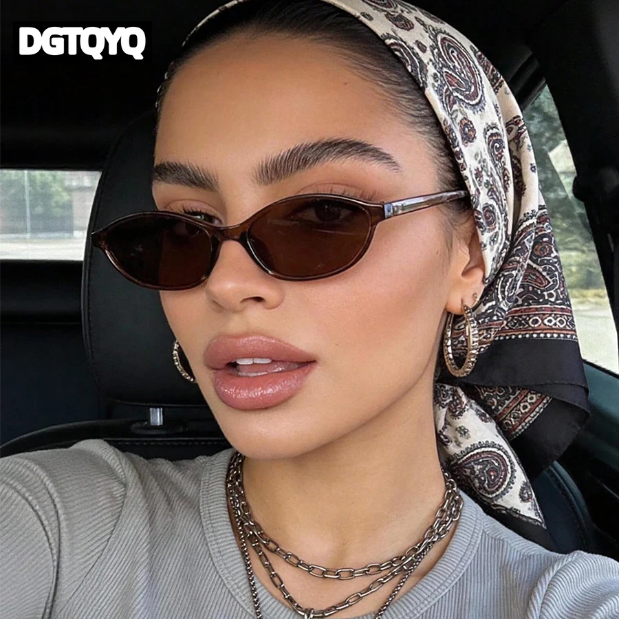 Fashion Oval Simple Literary Sunglasses Women Retro Small Frame Cat Eye Commuting Sunglasses Design Travel Sunglasses UV400