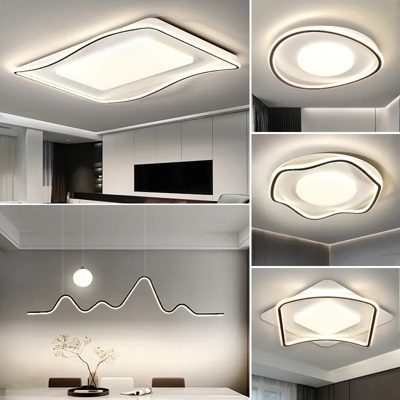 الضوء الرئيسي الموجود في غرفة المعيشة حديث وبسيط وجوي جديد في ضوء السقف الأمامي