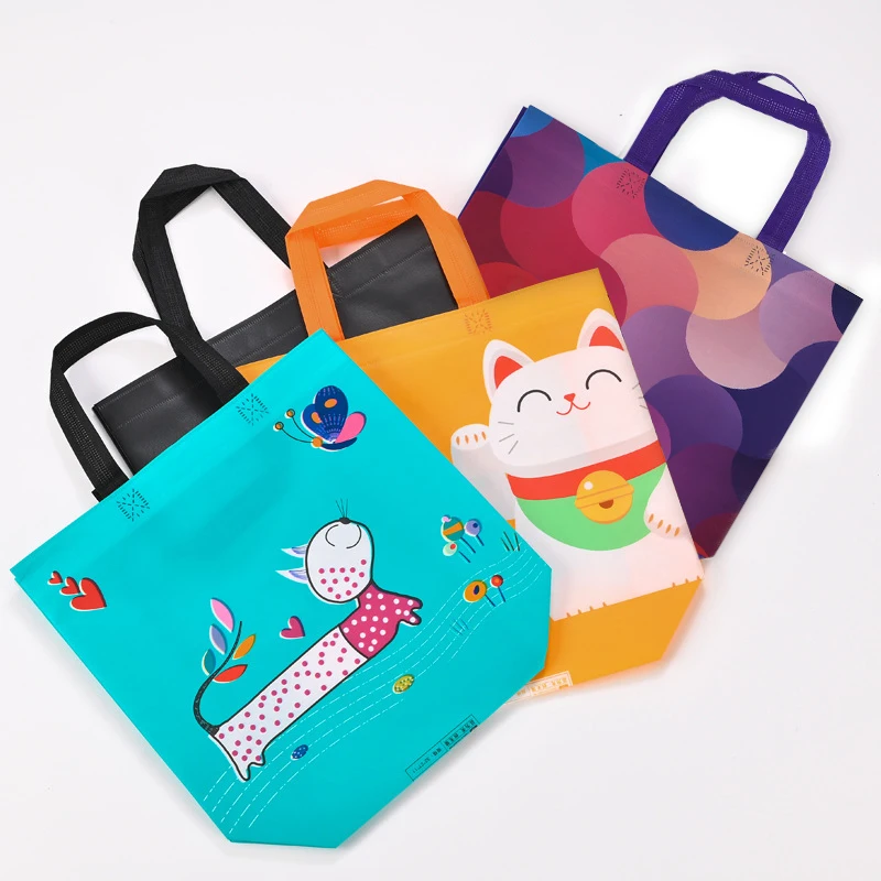 Grocery Bag Shopping Pouch Folding Bag Shopping Bag Eco Bag Takeaway Bag Non-woven Fabric Waterproof Storage Film Coated