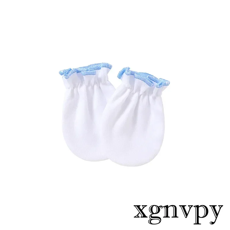 Xgnvpy Thin Cotton 0-5 Month Baby Mittens Kids Accessories Newborn Infantil Anti-Grab Glove Foot Cover Glove