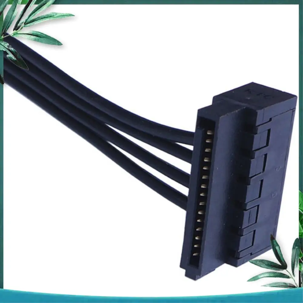 (NEW) 2Pcs Mini 4Pin To Dual 15Pin SATA HDD Power Cable Mini 4P To Serial SSD Dual HDD Power Cable, 45Cm/17.7Inch