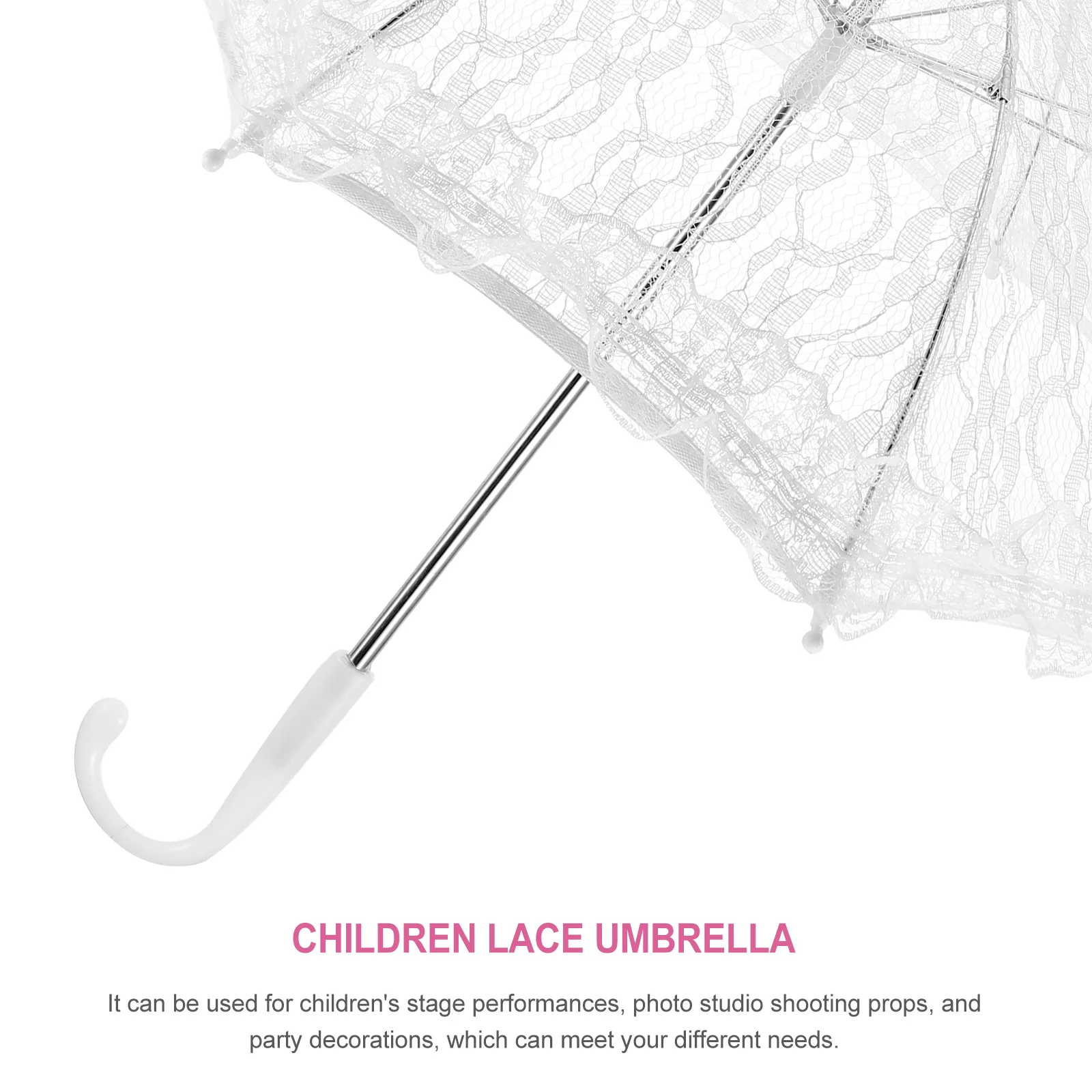 

Mini Dance Decorative Umbrella White Lace Lightweight Parasol for Stage Performance Photo Prop Party
