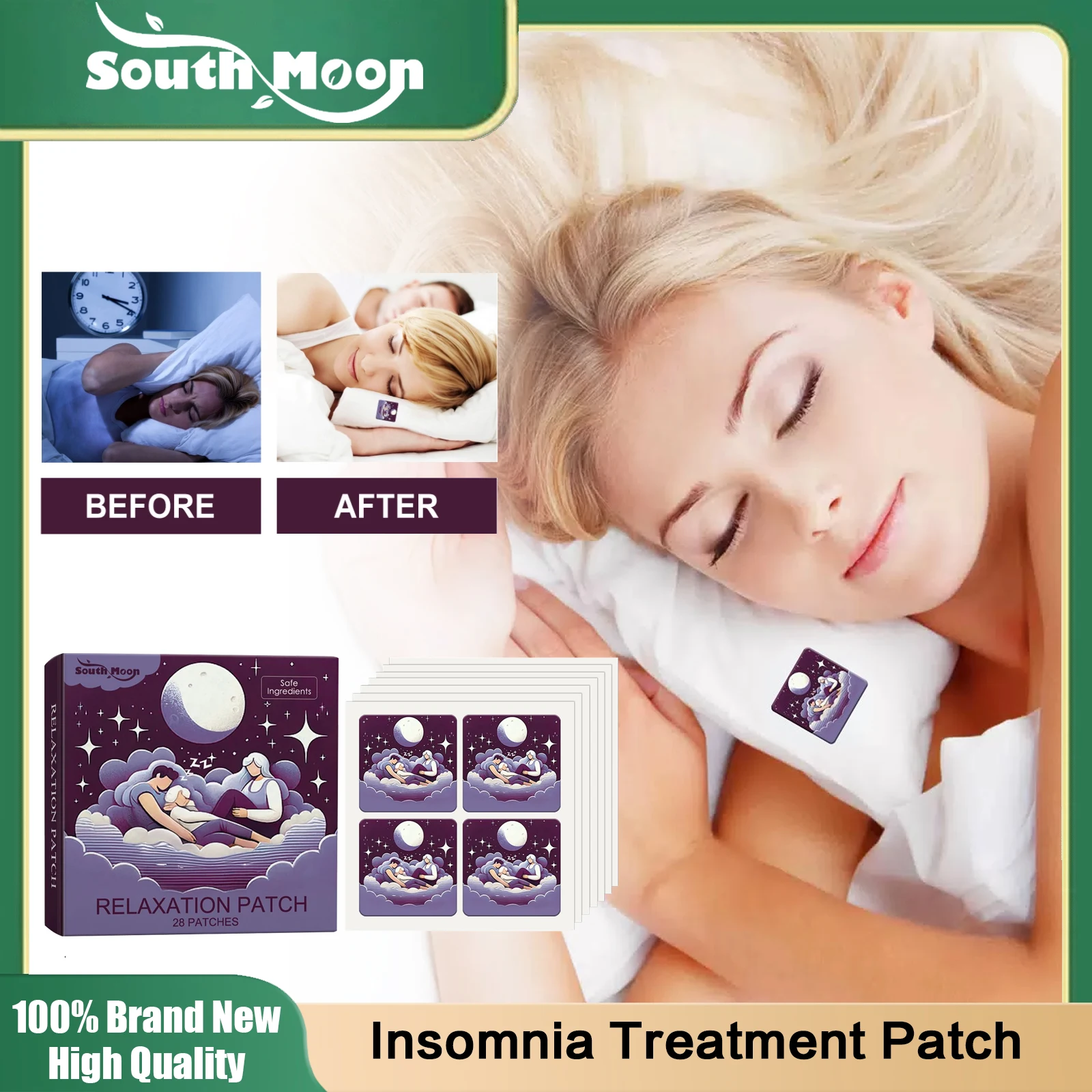 

Insomnia Patch Improve Sleeping Soothing Decompression Relieve Anxiety Headache Neurasthenia Body Relaxing Help Sleeping Sticker