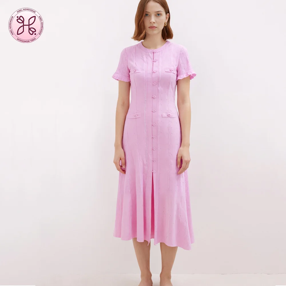 

2025 French-Inspired Knit Dress - Early Fall Long Sleeveless Dress with Ruffle Trim, Cross-Border Bestseller