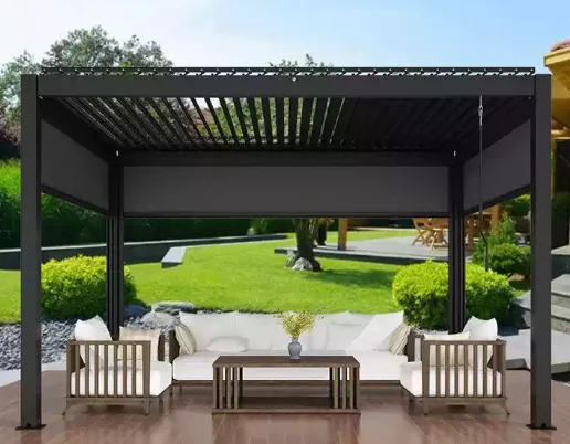 Waterproof Pergola Patio Furniture Outdoor Garden Sofa Set L Shaped  Furniture With Table And Chair