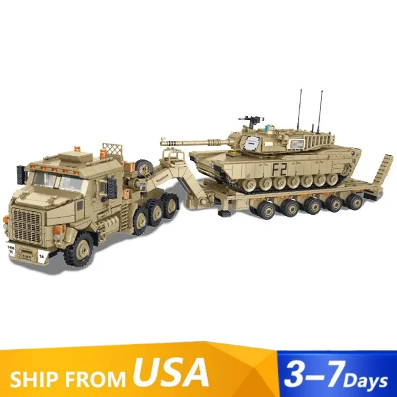 

Technical Military M1070 Armored Vehicle Building Blocks Tanks Truck 5 Figures Assembly Brick Model Kit Adults Kids Gift 3482PCS