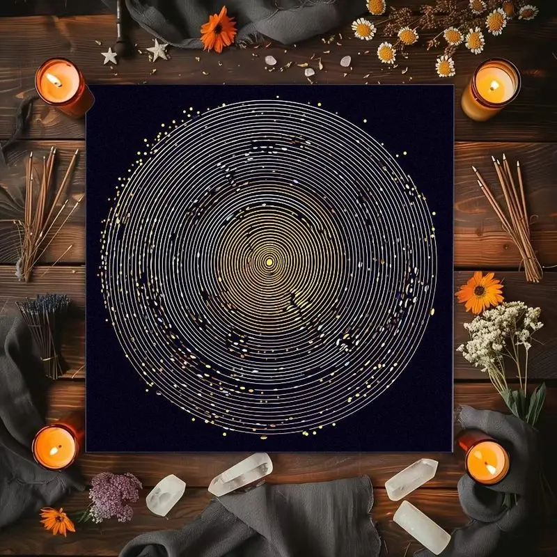 VIKAMA Spirit Snake Lotus Tarot Tablecloth, Mystical Divination Altar Cloth for Ritual Spiritual Decor, Witchy