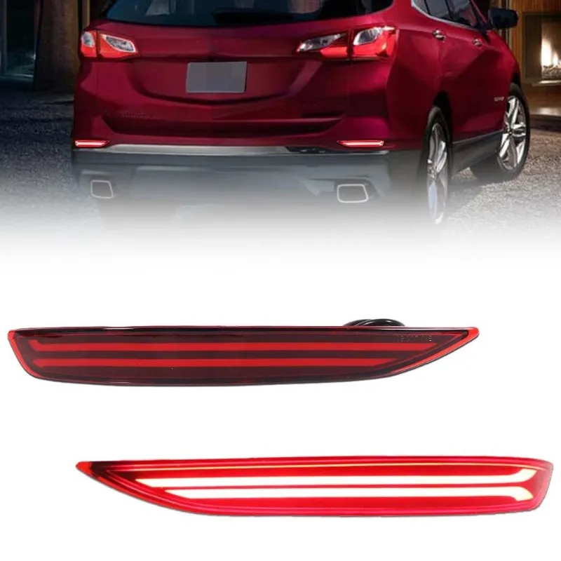 

Led Rear Bumper Reflectors For Chevy Equinox 2017-2022 Tail Light Brake Light Sequential Turn Signal Light