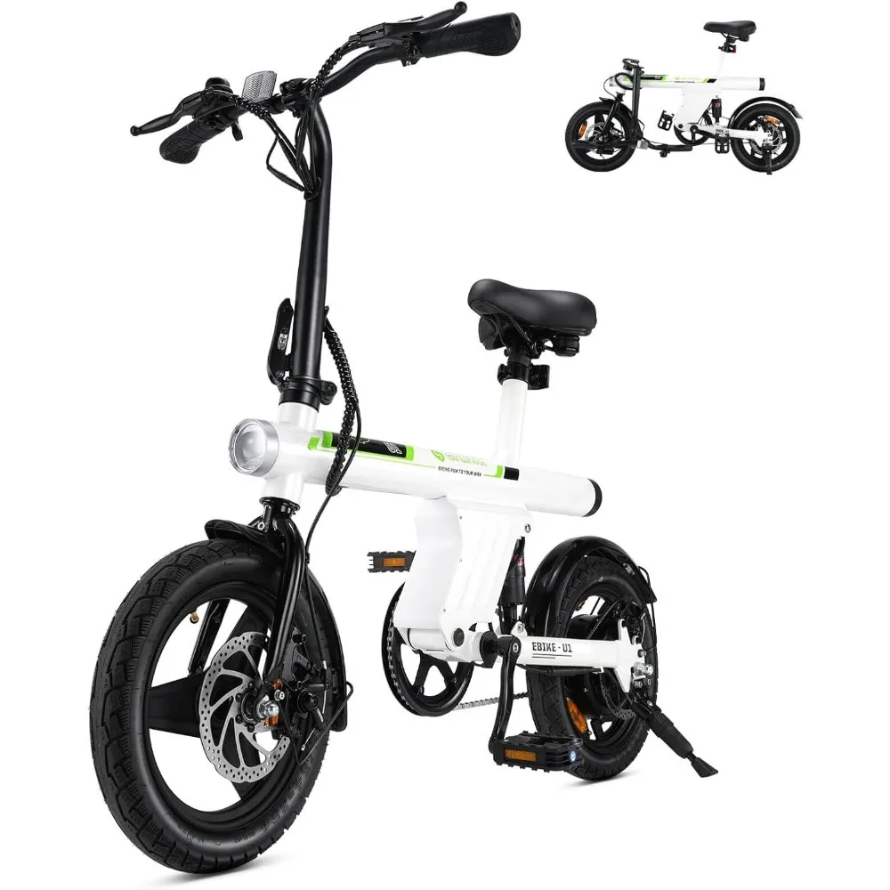 

Electric Bike for Adults 500W Motor, 20 mph Folding Ebike, 14" Adults Electric Bicycles with Smart Uphill, 280.8Wh Battery