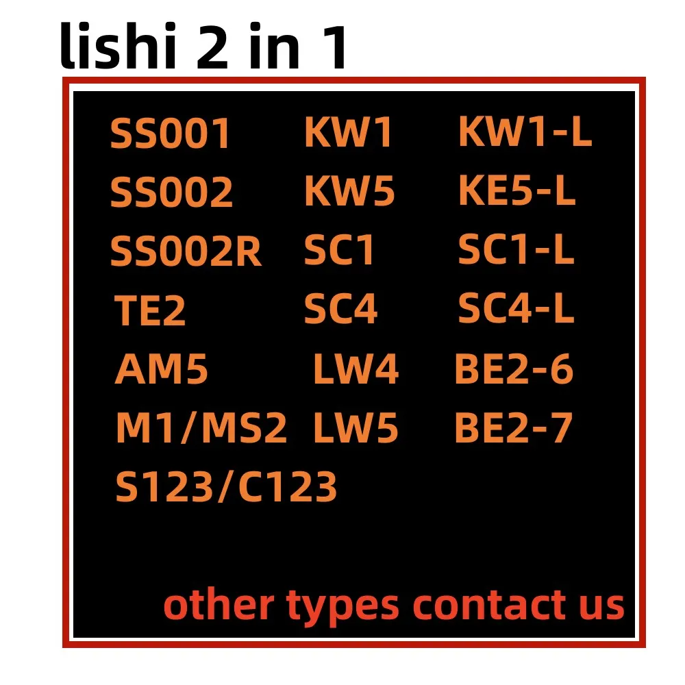 Lishi 2 IN 1 SS001 SS002 pro SS002R AM5 R52 R52-L KW5 SC1 SC4 KW1 M1/M2 LW4 LW5