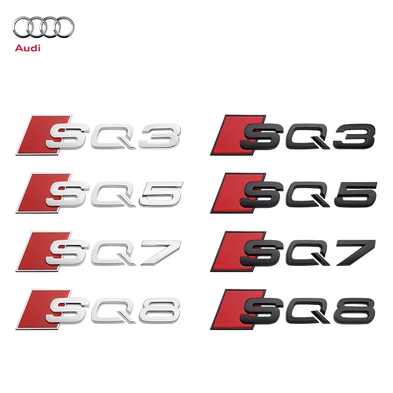 Наклейки с эмблемой на задний багажник автомобиля, наклейки для Audi A3, A4L, A5, A6L, Q5L, A7, Q3, Q7, S3, S4, RS3, RS4, RS5, SQ3, SQ5, SQ7, SQ8, RSQ3, RSQ5, RSQ7, RSQ8