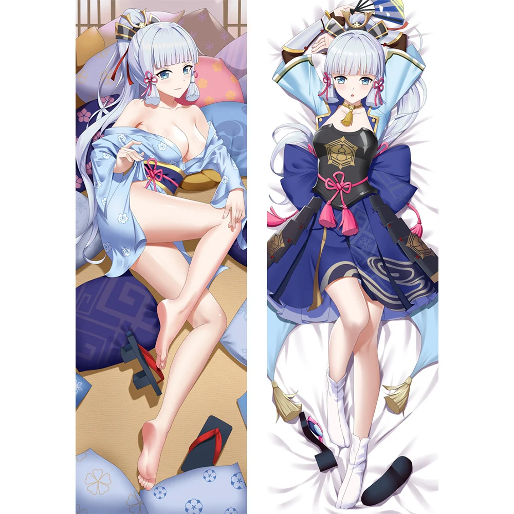 Genshin-funda de almohada de impacto Kamisato Ayaka Dakimakura, ropa de cama, decoración del hogar, accesorios de Cosplay