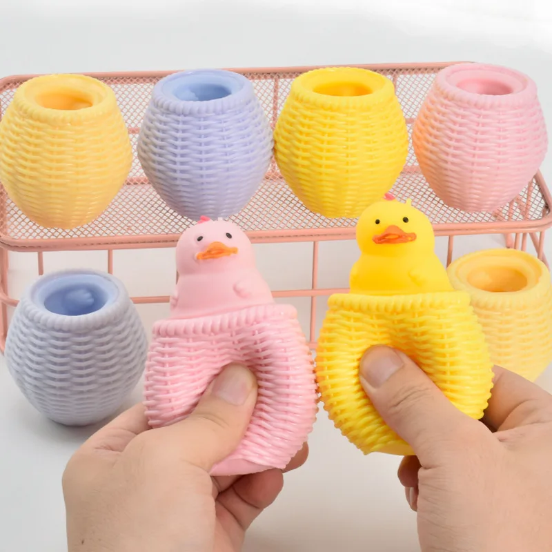 Chicken Cup Decompression Chicken and Duck Cup Cute Chicken Basket Decompression Squeezing Toy Squeeze Toys