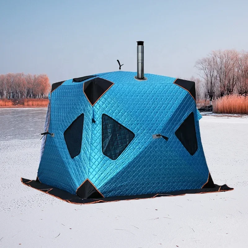 Hot sale winter outdoor camping sauna equipment insulation cube  tent to keep warm ice fishing tents OEM