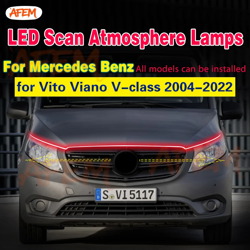 12V DRL wasserdichte flexible Lampe für Mercedes Benz V-Klasse Vito Viano 2004-2022 Scan Start LED Tagfahrlicht Streifen