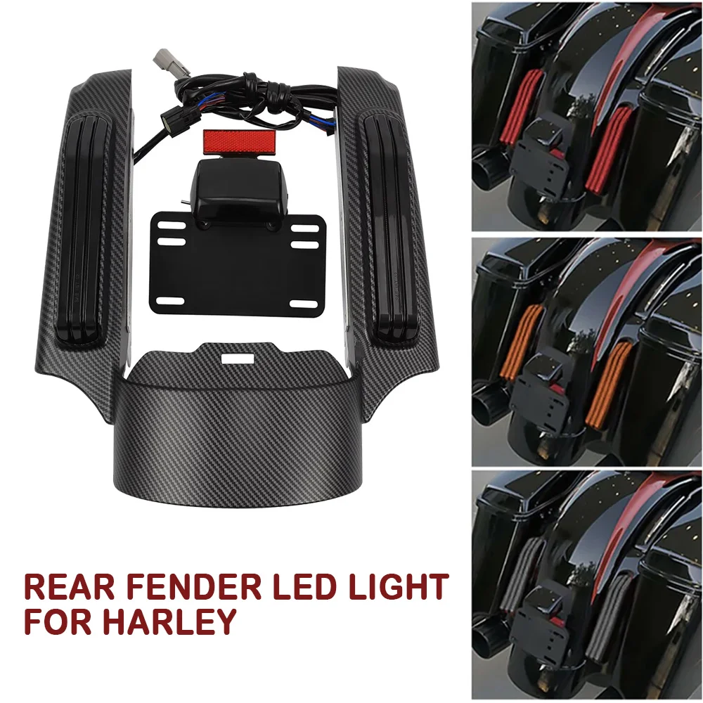 Motorcycle LED Light Rear Fender Fascia Set For Harley Touring Electra Glide Road Glide Street Glide 2014-2024