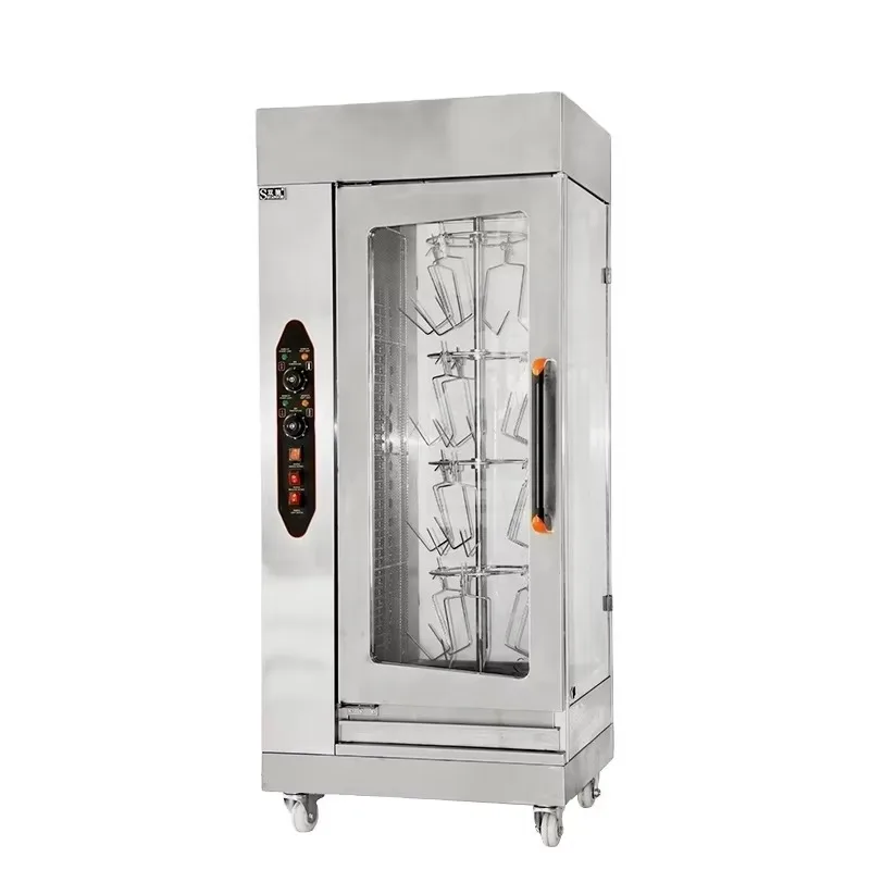 

China Electric Vertical 360 Rotation Rotisserie Oven Automatic Chicken Roaster and Duck Shawarma Grill Machine