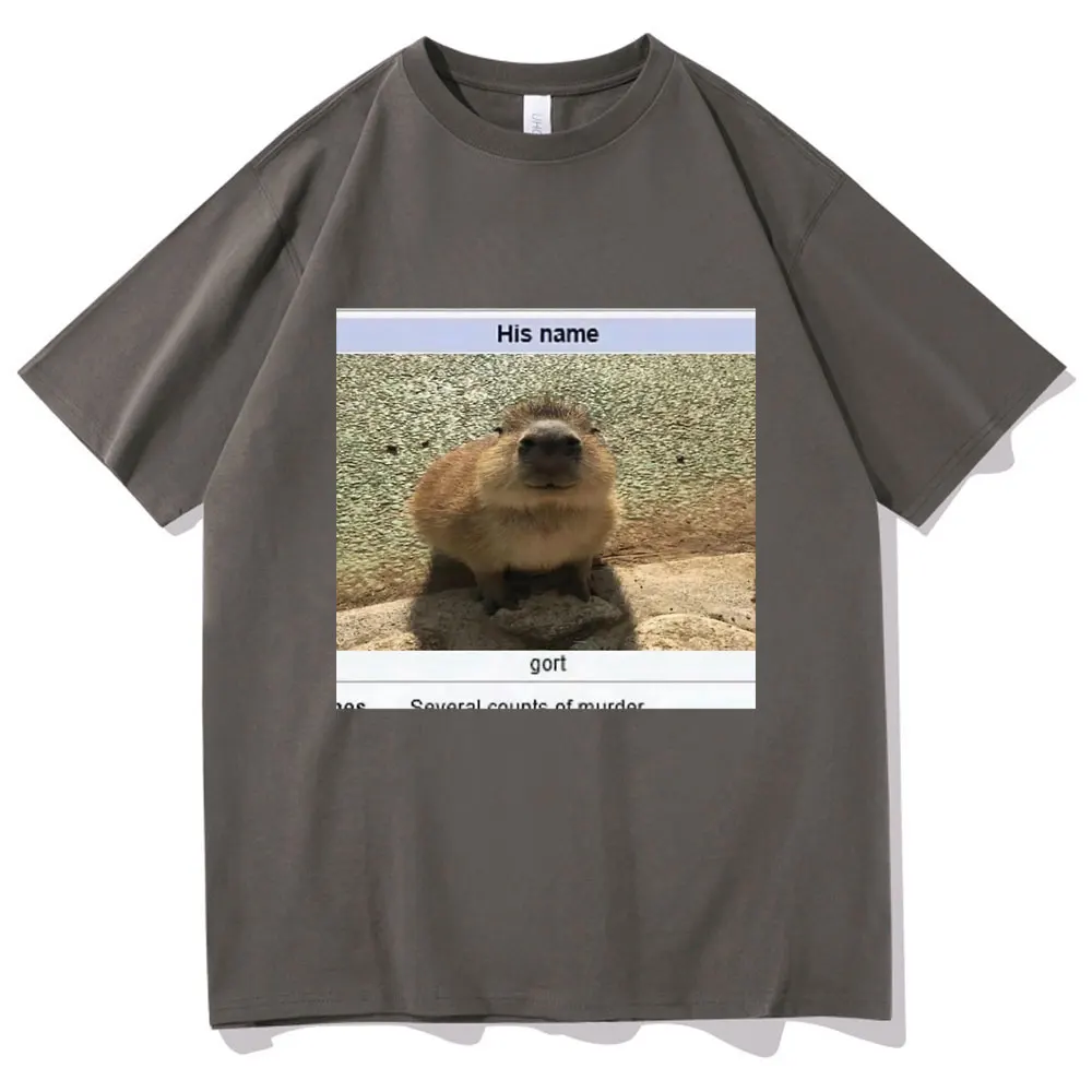 Cort Premium Capybaras Graphic Print Tshirt Funny Top Men Women Fashion Harajuku Oversized T-shirt Short Sleeve Men\'s Streetwear