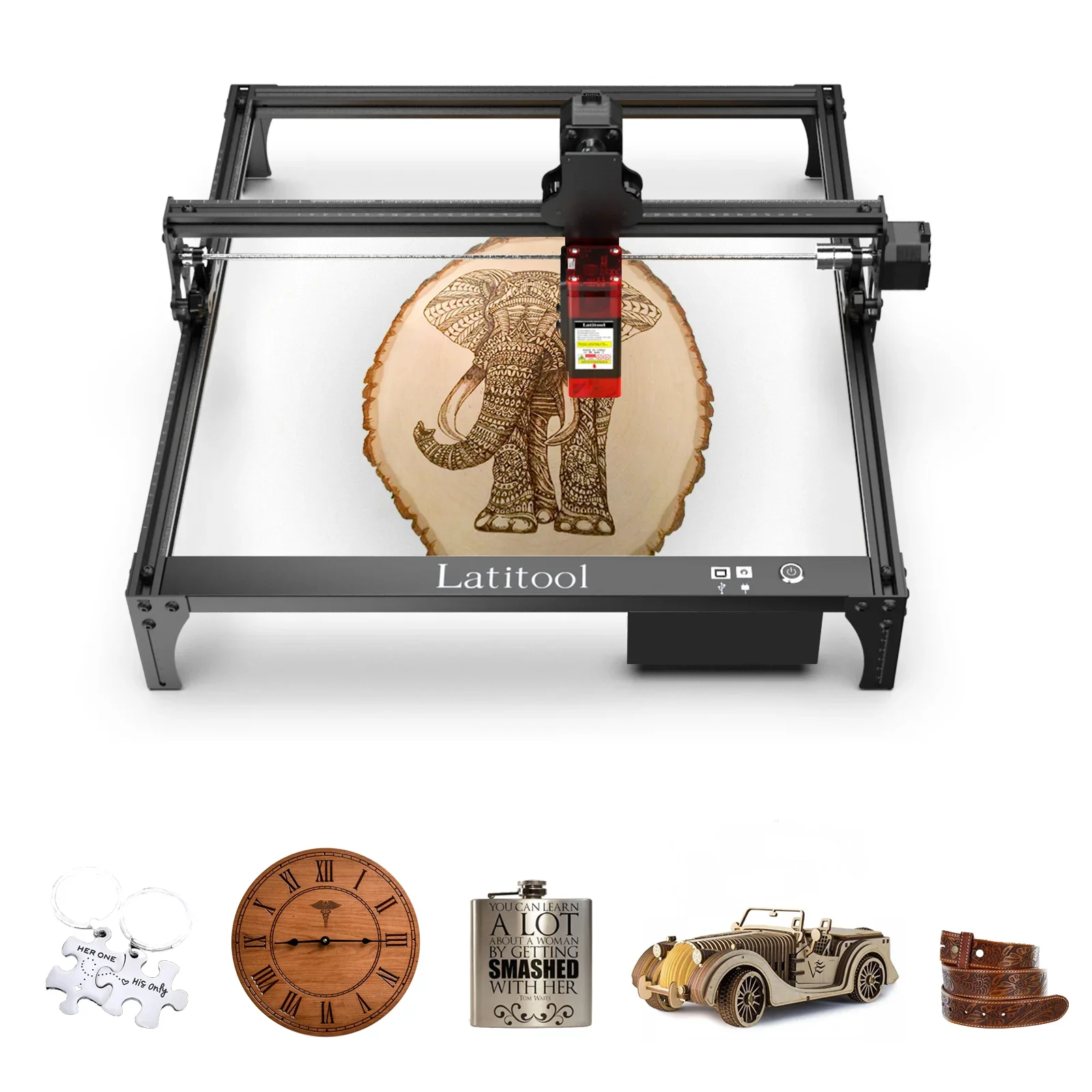 

Latitool 60W La ser Engraving Machine Leather Strap Cutter Machine Cutting Machine For Playing Cards