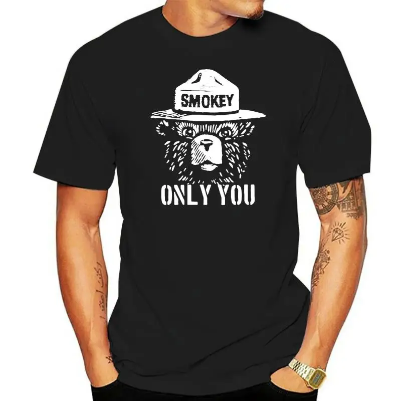 NEW SMOKEY BEAR ONLY YOU PREVENT FOREST FIRES FOREST SERVICE T-SHIRT USA SIZE Cotton Fitness Plus Size Tee Shirt