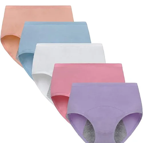 5 uds bragas menstruales pantalones fisiológicos adolescentes transpirables calzoncillos a prueba de fugas mujeres ropa interior posparto
