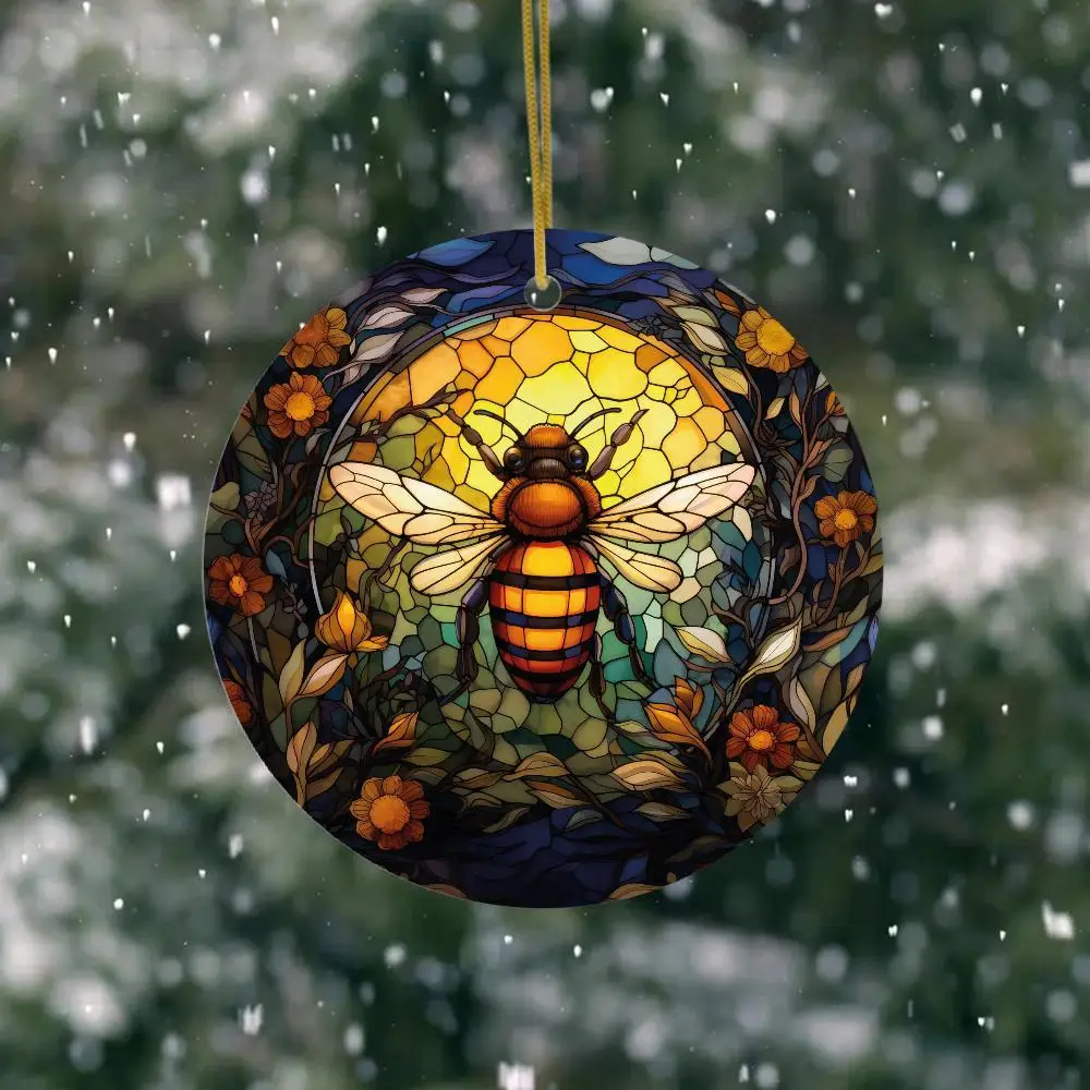 Nuevas decoraciones navideñas de abejas, decoraciones superiores para árboles navideños, decoraciones colgantes, son perfectas para amantes de los manualidades y parejas