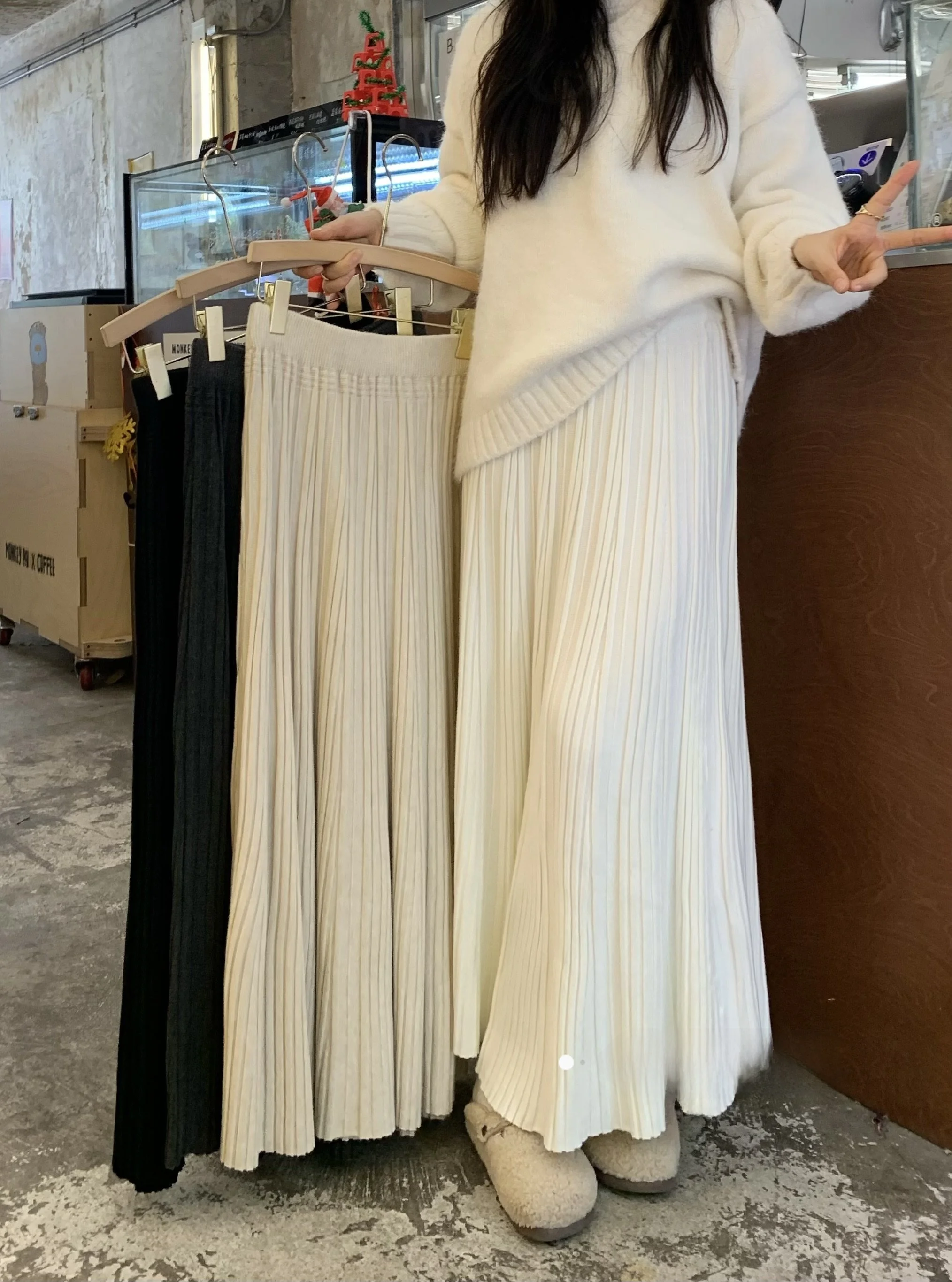 

Ladies High Waist A-Line Skirt Casual Pleated Midi Skirts Korean Sle Winter 2025 New Chic Lazy Sle Hip Concealing Skirts
