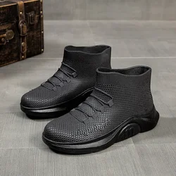 Rain Boots Men Fashion Ankle Rubber Shoes Waterproof Galoshes Husband Fishing Work Safety Shoes Kitchen Insulated Rubber Boots