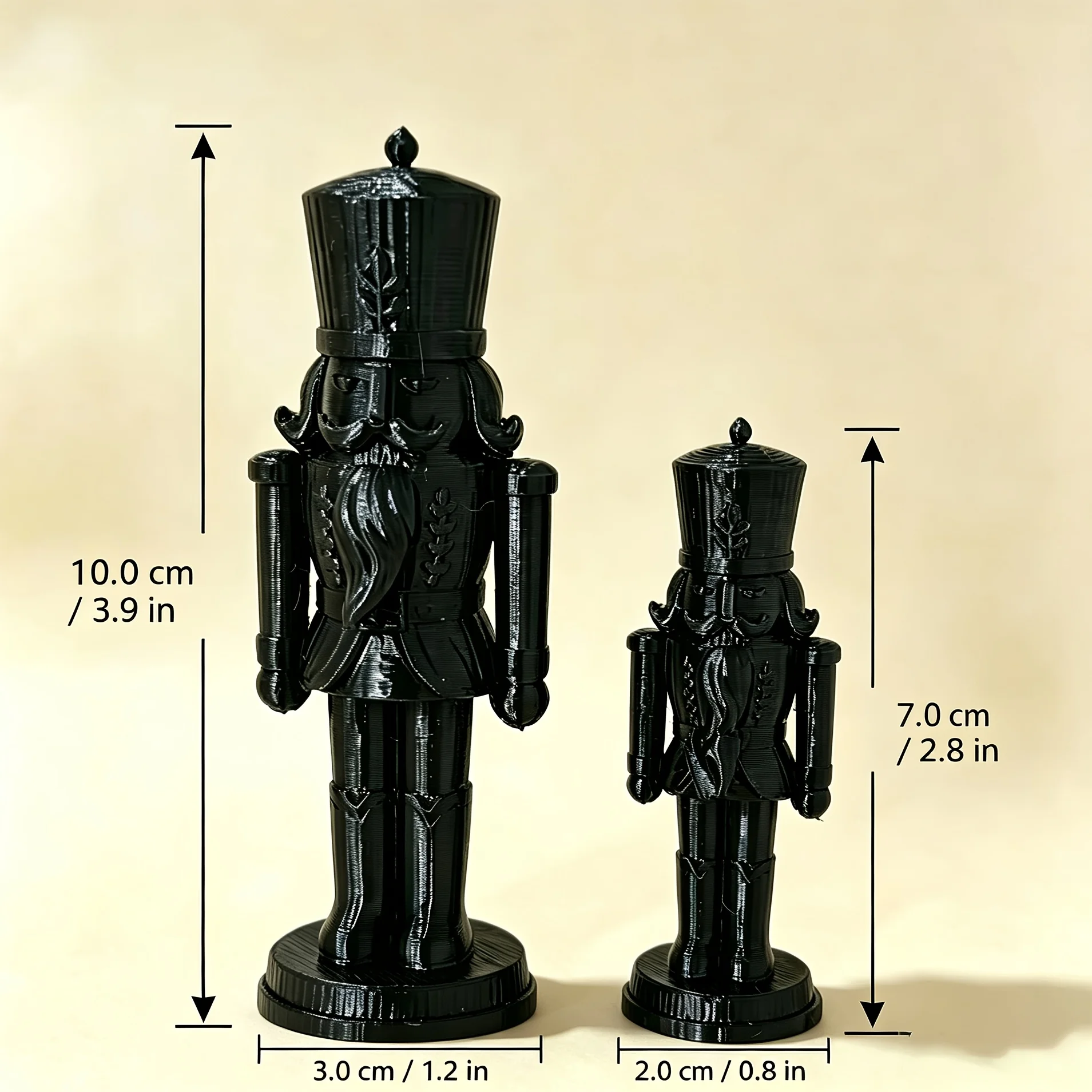 2-Piece Set Matte White Nutcracker Christmas Decorations Classic Nutcracker Statue Desktop Ensemble