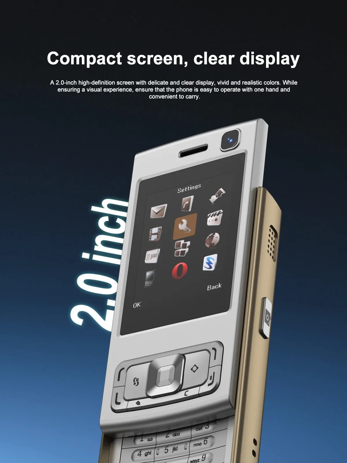 N95 Pro 2G Mini CellPhone 2.0inches Dual SIM Daul Standby GSM Mobile Phone Flashlight FM Radio Bluetooth Stylish Slider Phone