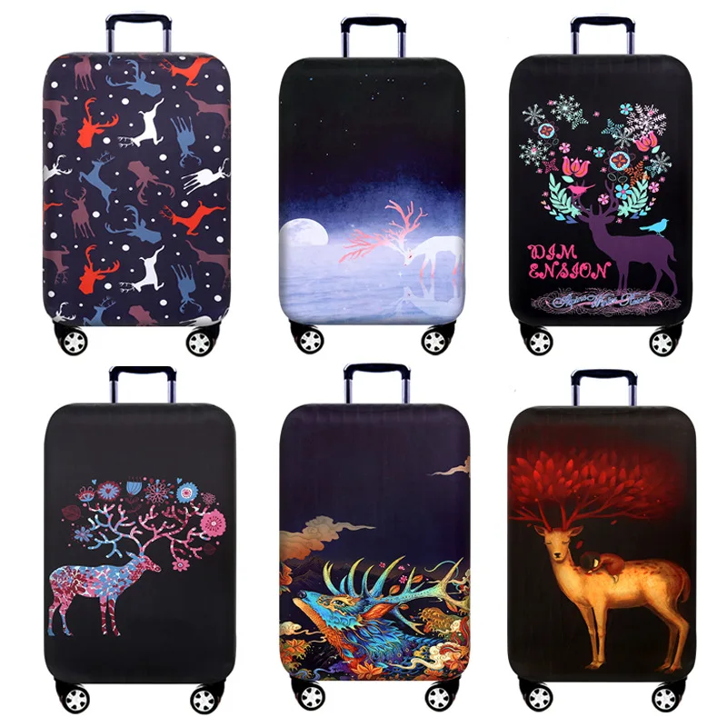 Washable Luggage Cover Anti-scratch Travel Suitcase Protector Cover Fits 18-32 Inch Luggage High Elastic Dustproof Storage Bag