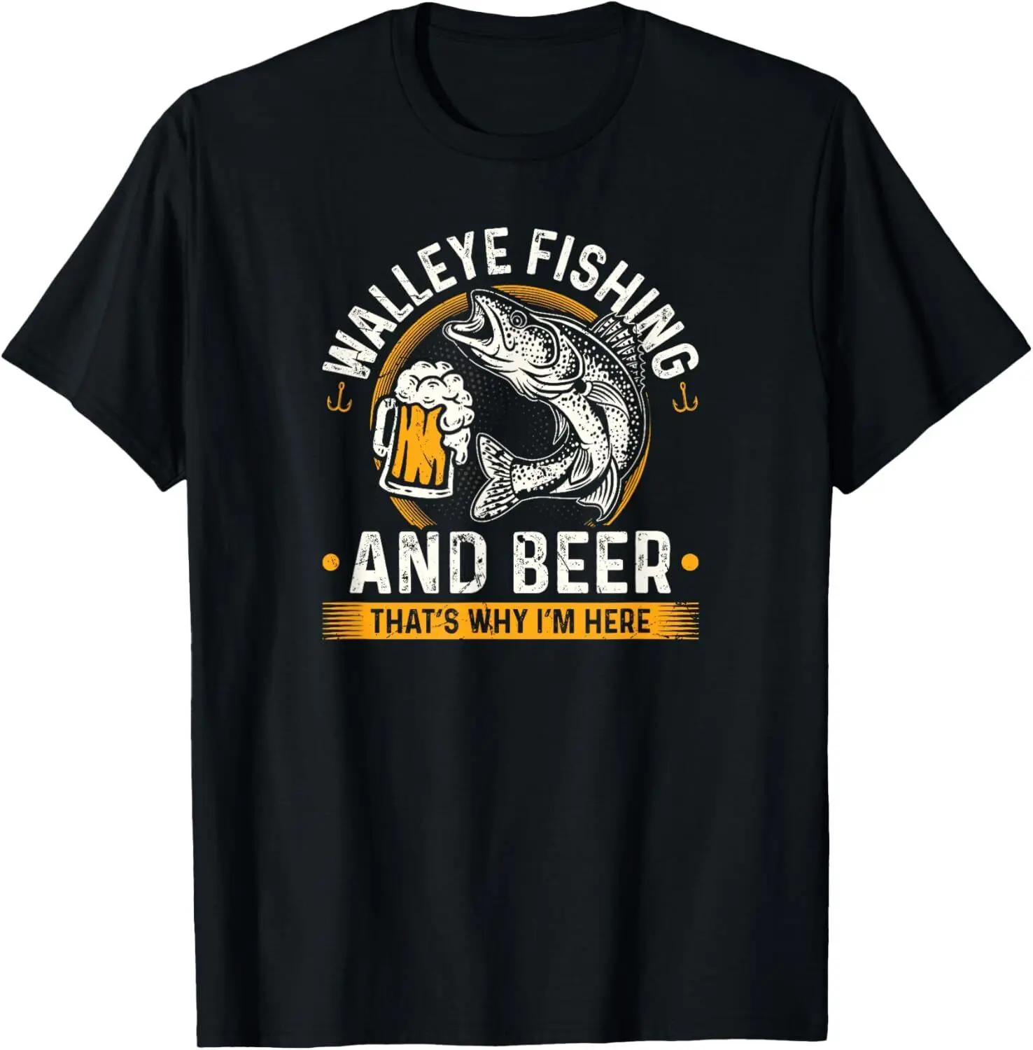 walleye-fishing-and-beer-fisherman-camiseta-com-capuz