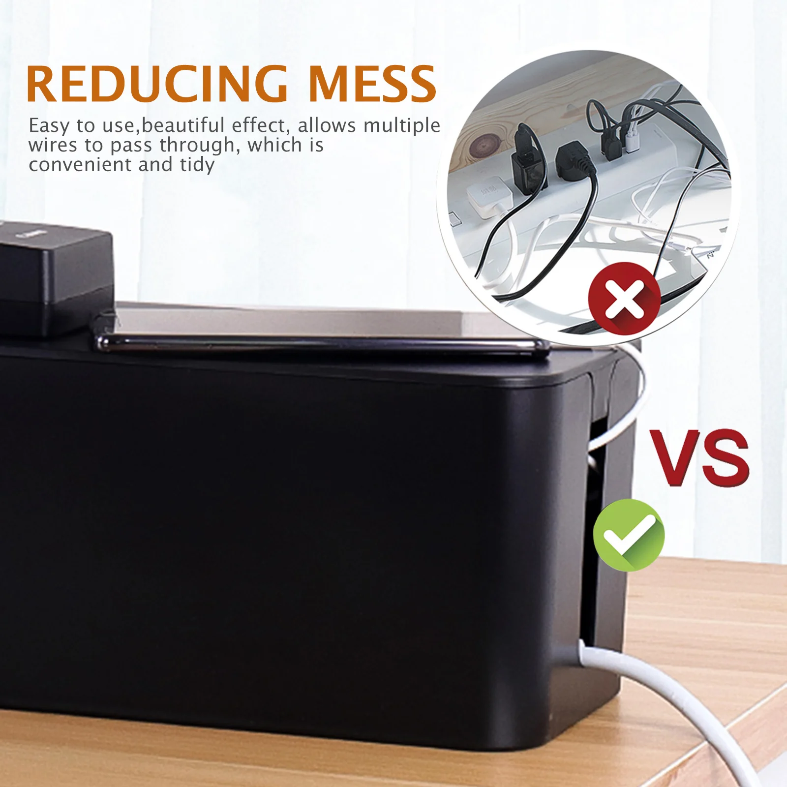 1Pcs Power Strip Organizer Box Kunststoff Kabel Management Box für Home Office mit Seite Hohl Design Kabel Lagerung Lösung