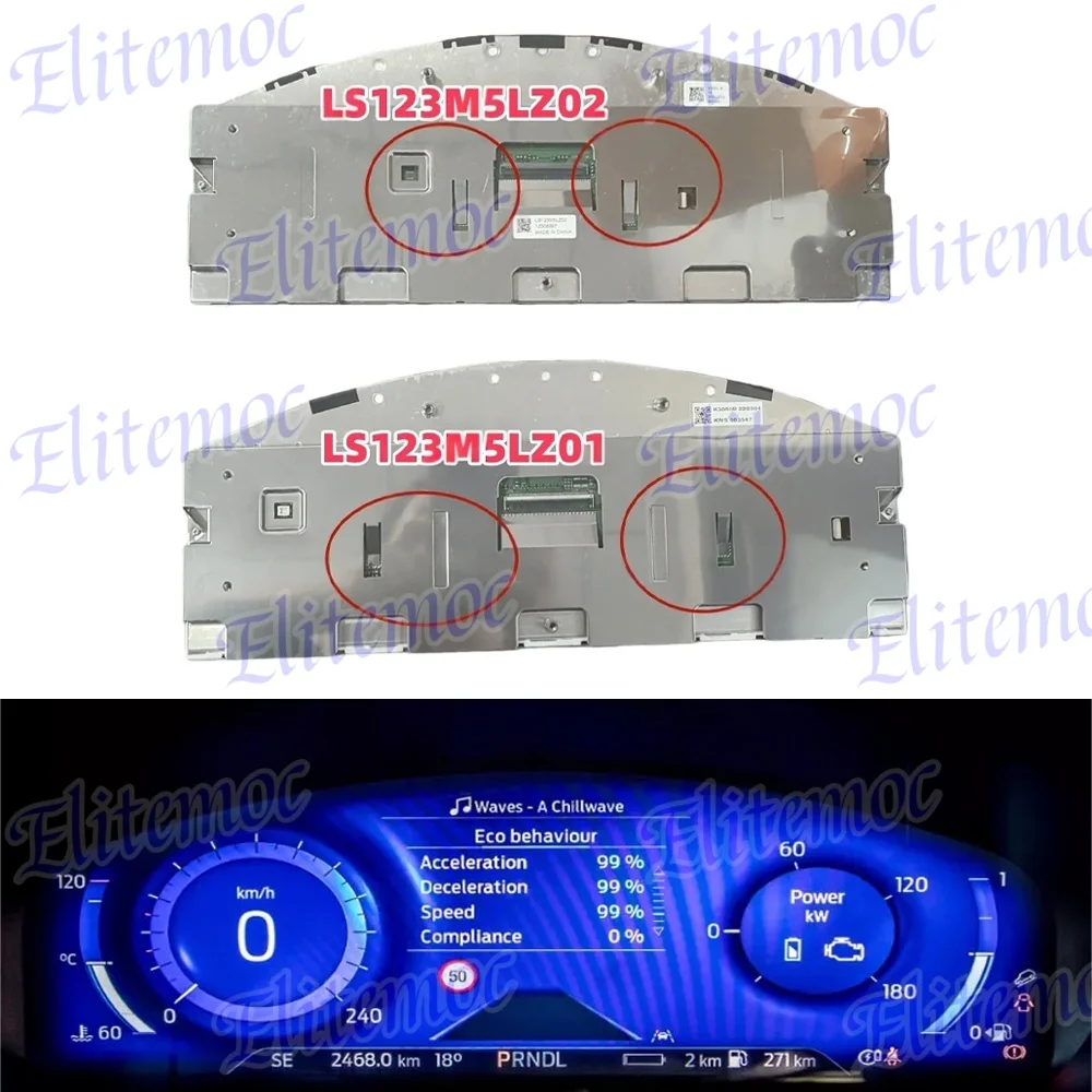 

12.3" LCD Display For Ford Explorer Kuga Escape FIESTA Maverick 2020 2021 2022 Instrument Cluster Dashboard LS123M5LZ01 02